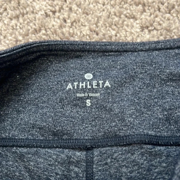Athleta Heathered Blue Workout Leggings with Ankle Slits - Picture 2 of 5